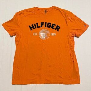 Tommy Hilfiger Orange Tshirt Mens Size Large Shirt